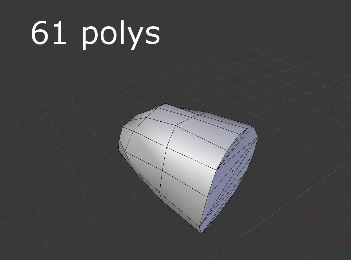 low poly ham piece of Low-poly 3D model_3