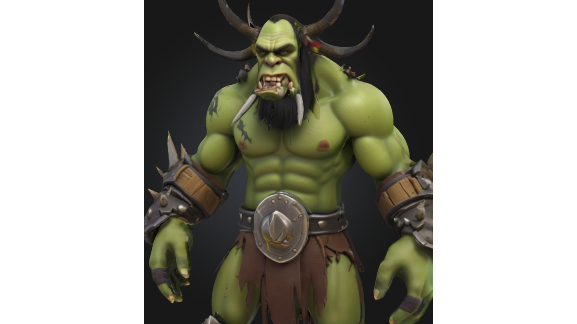 Stylized Orc Warlord Low-poly 3D model_4