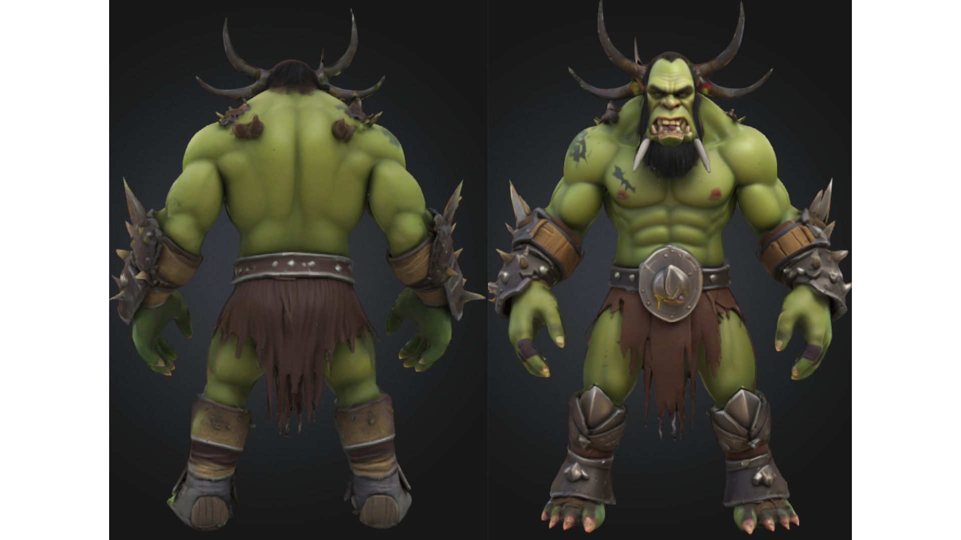 Stylized Orc Warlord Low-poly 3D model_1