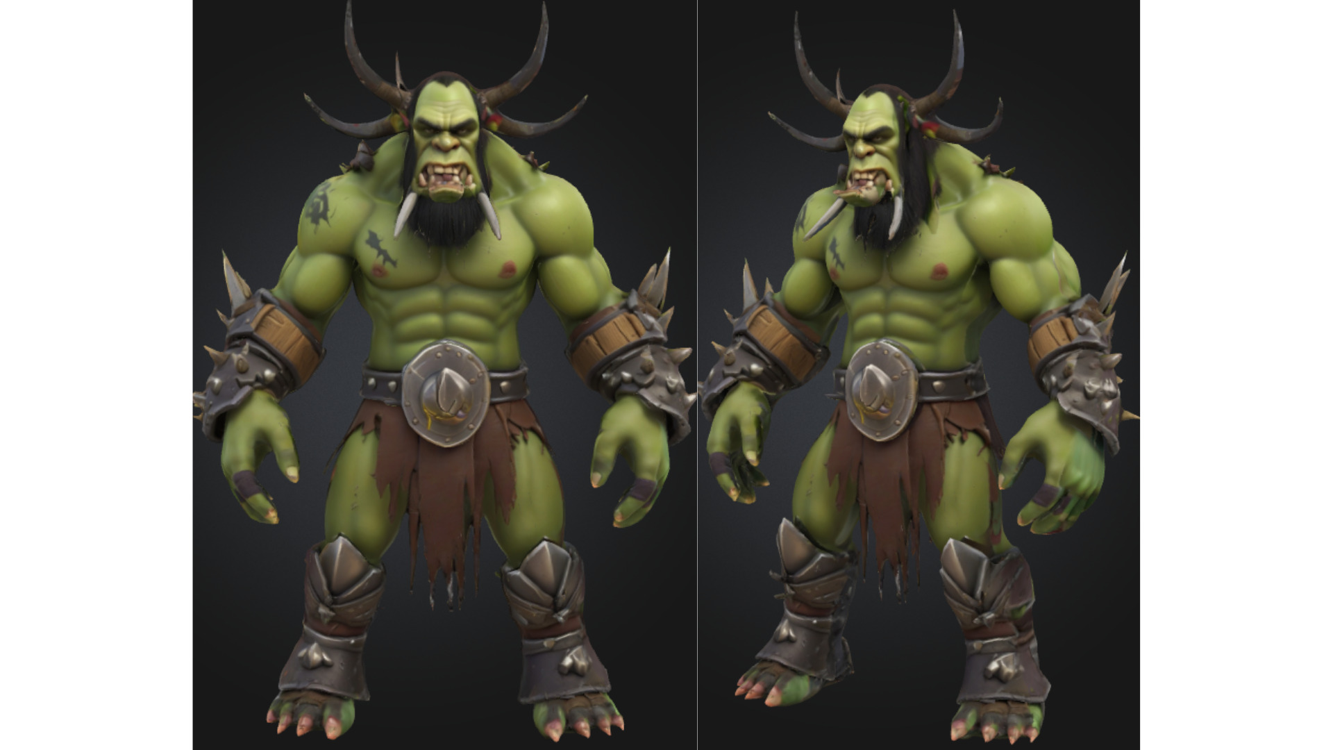 Stylized Orc Warlord Low-poly 3D model_3