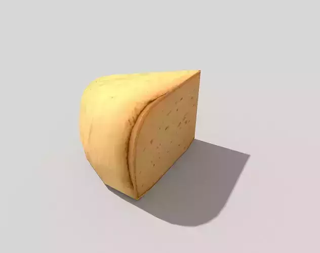 low poly cheese piece of Low-poly 3D model