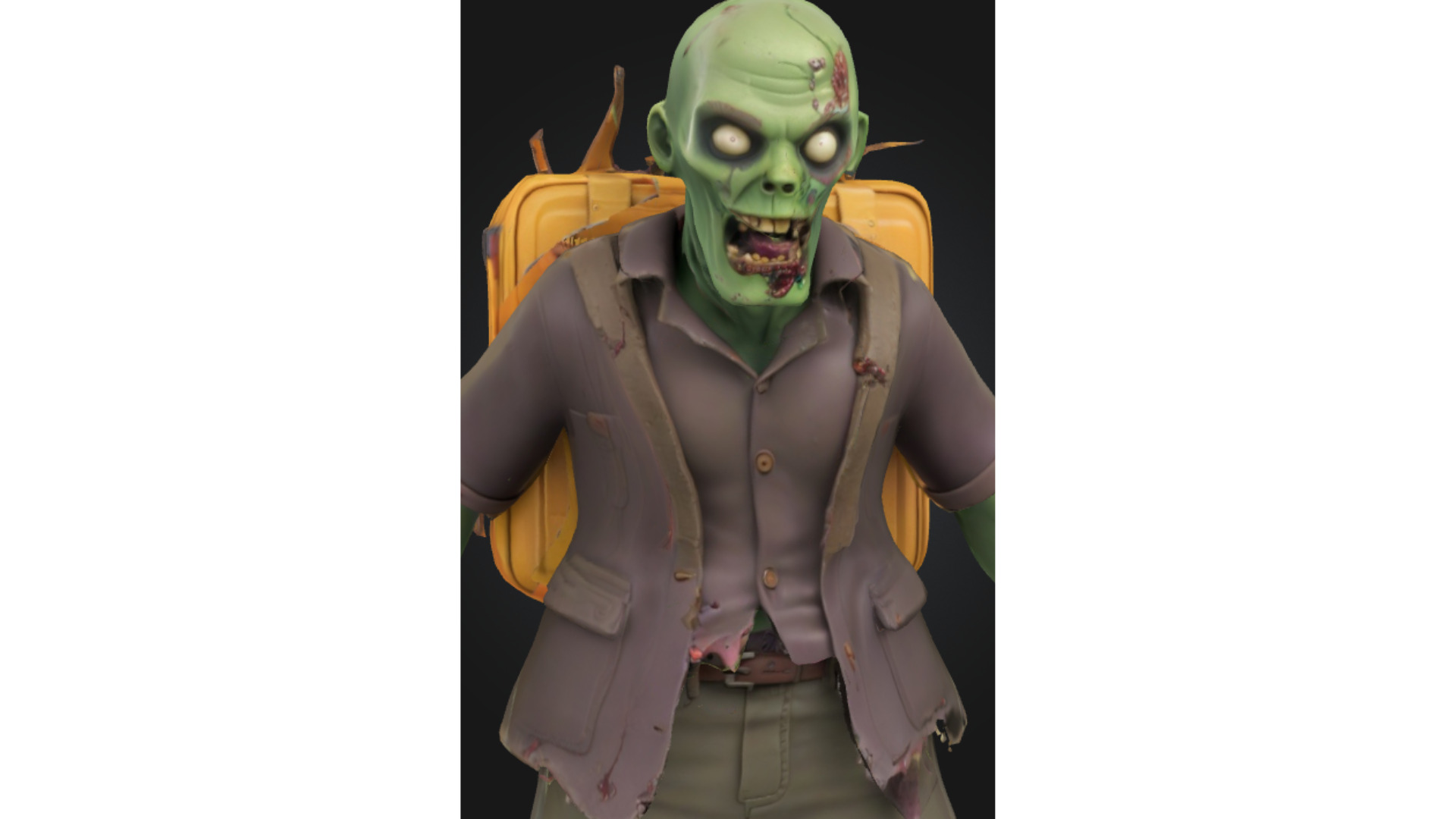 Zombie Schoolboy Low-poly 3D model_4
