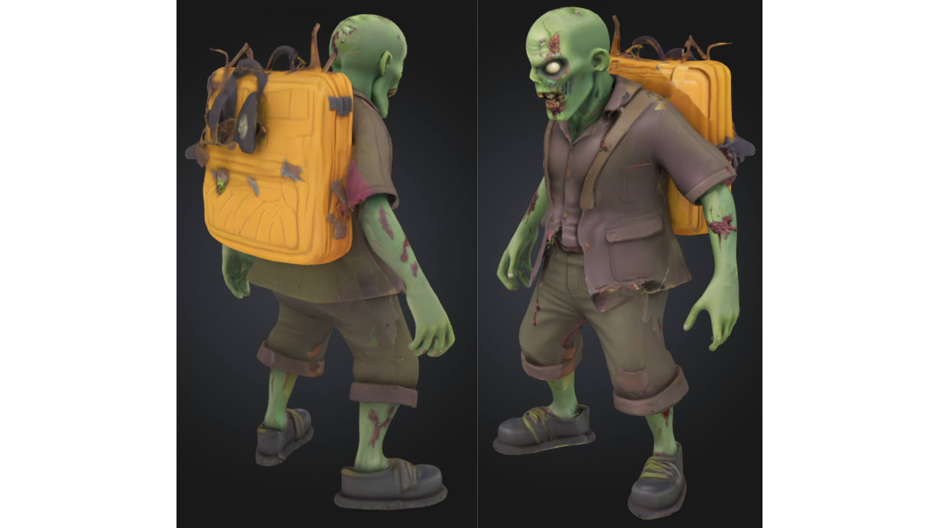 Zombie Schoolboy Low-poly 3D model_2