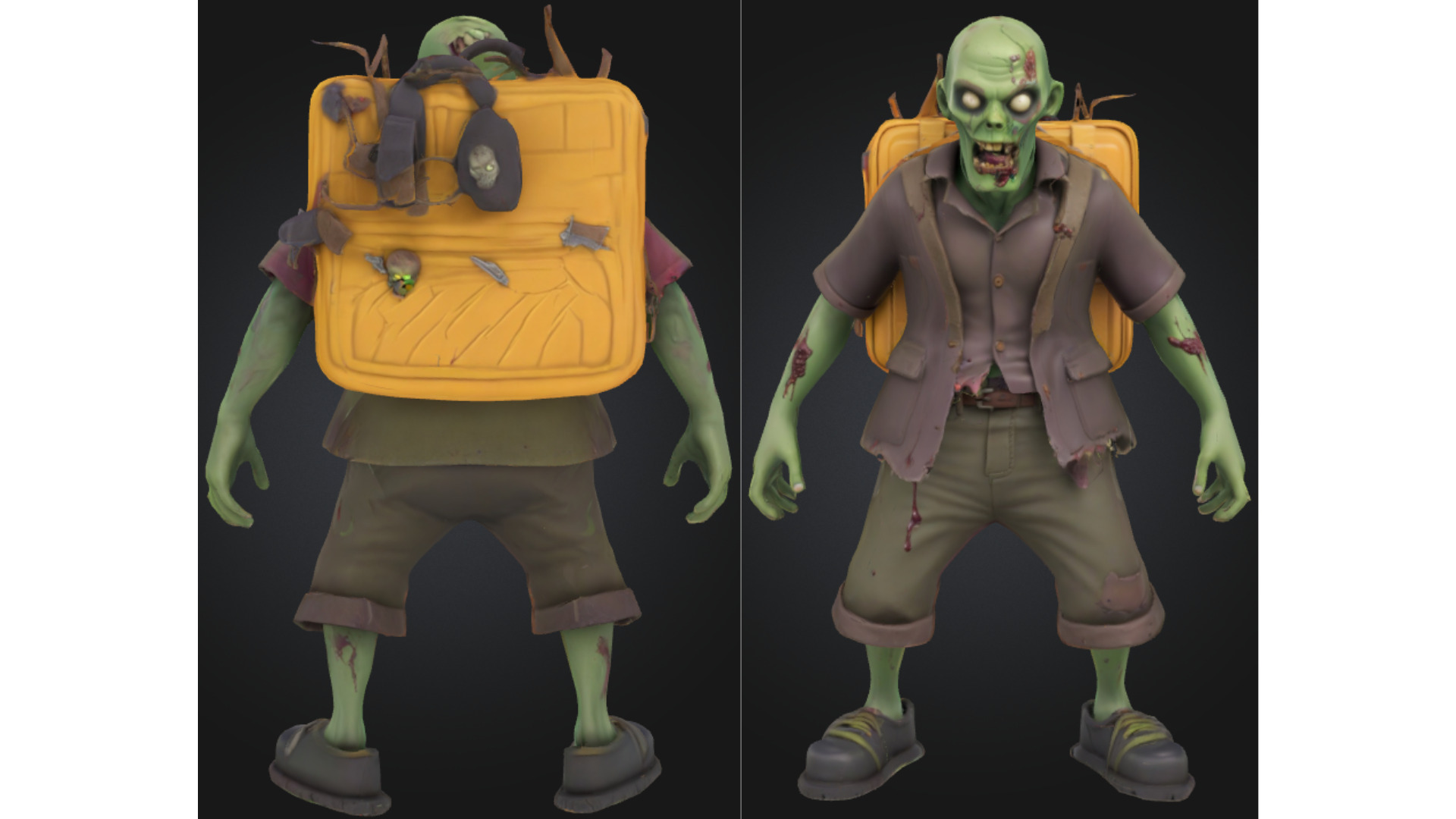 Zombie Schoolboy Low-poly 3D model_1