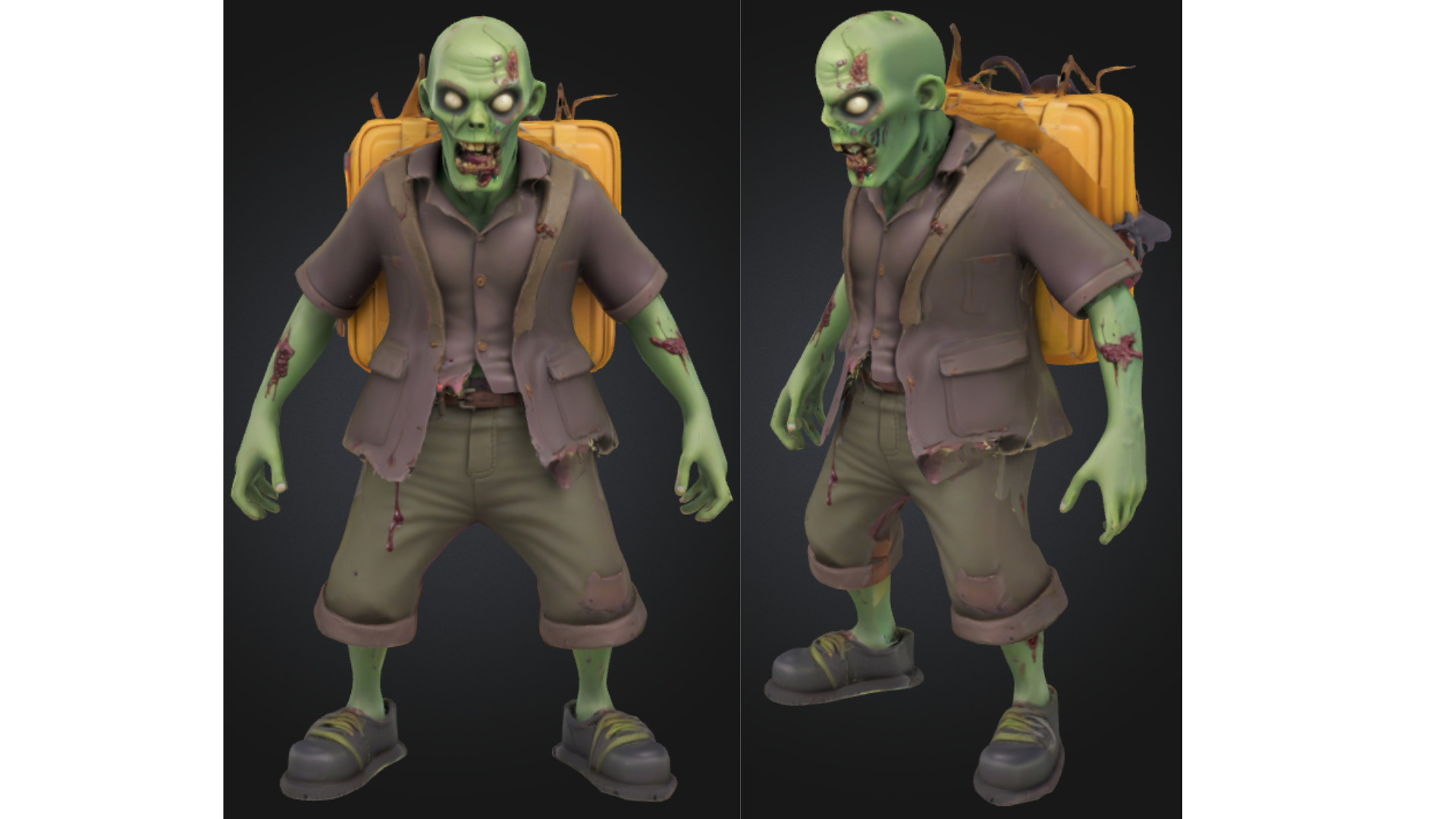 Zombie Schoolboy Low-poly 3D model_3