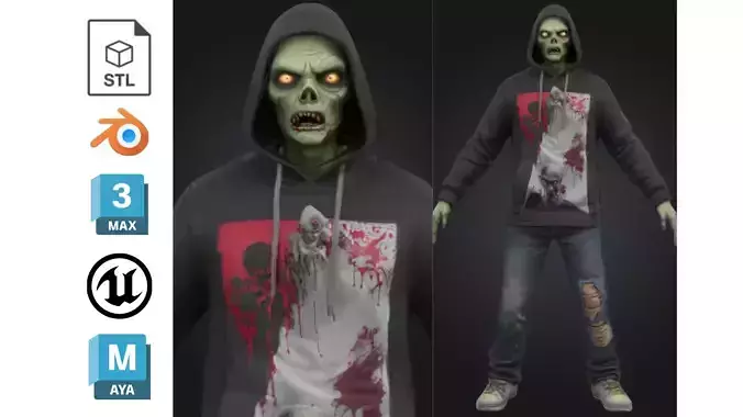 Urban Zombie in Hoodie