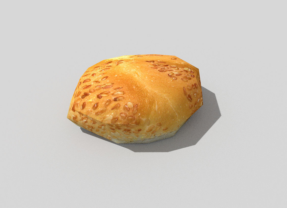 low poly little bread Low-poly 3D model_1