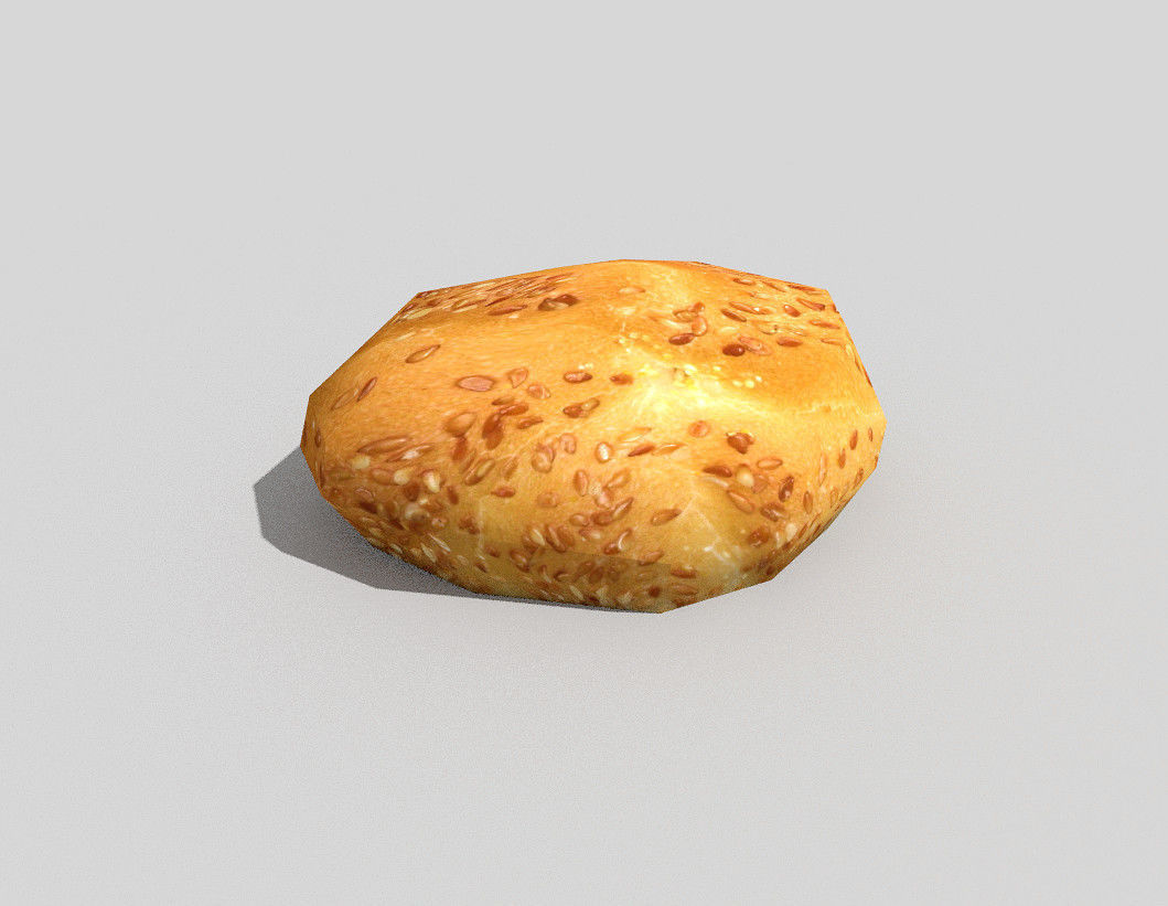 low poly little bread Low-poly 3D model_2