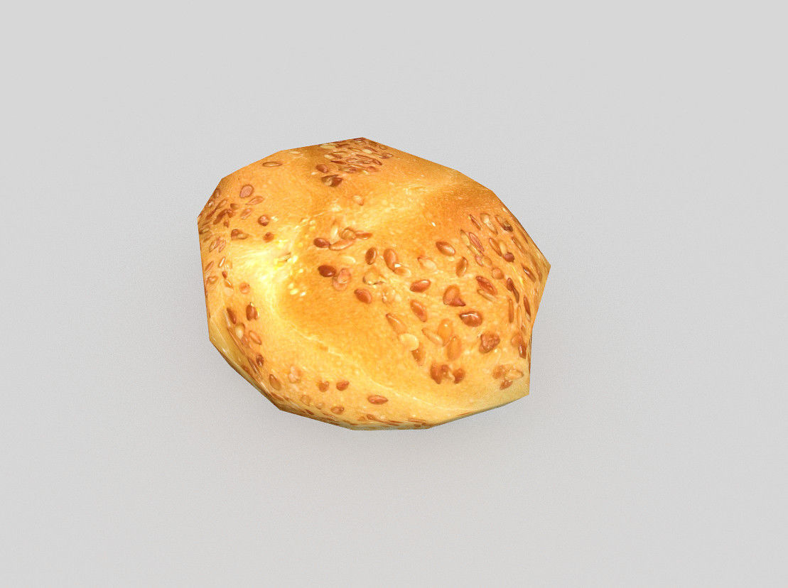 low poly little bread Low-poly 3D model_4
