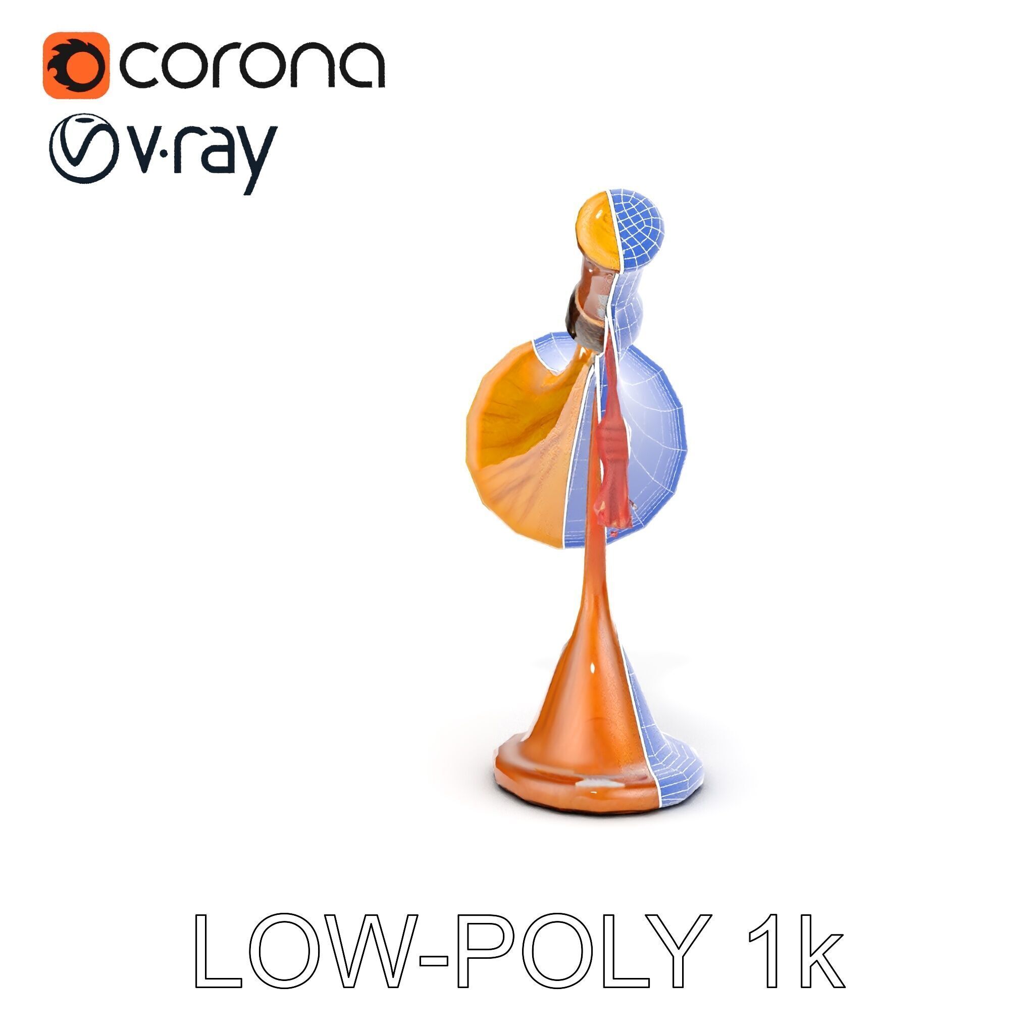 Antique Phonograph Horn Model Pack Low-poly 3D model_22