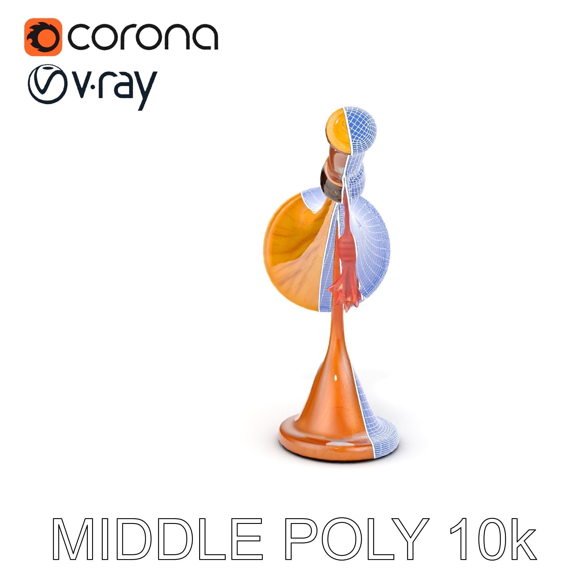 Antique Phonograph Horn Model Pack Low-poly 3D model_23