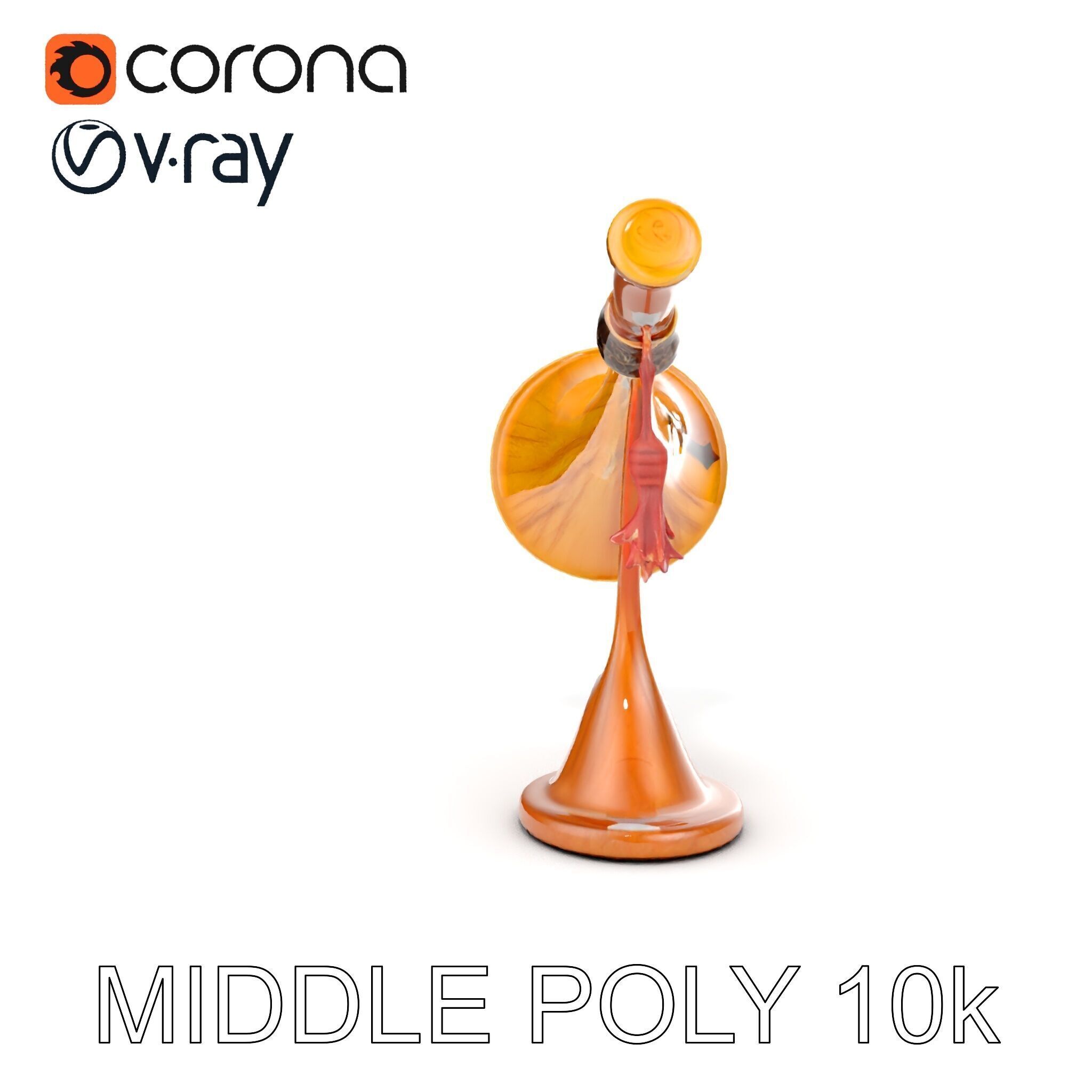 Antique Phonograph Horn Model Pack Low-poly 3D model_21