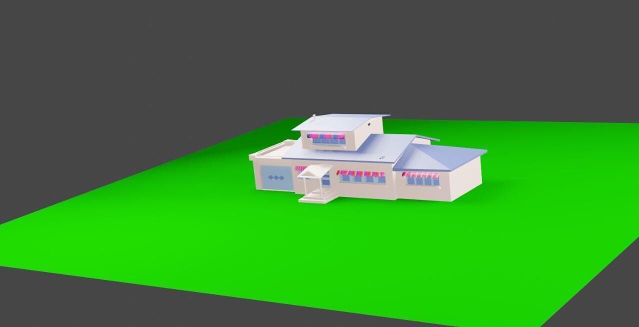OGGY Cartoon House 3D Model  Stylized Animated House Blender   Low-poly 3D model_5
