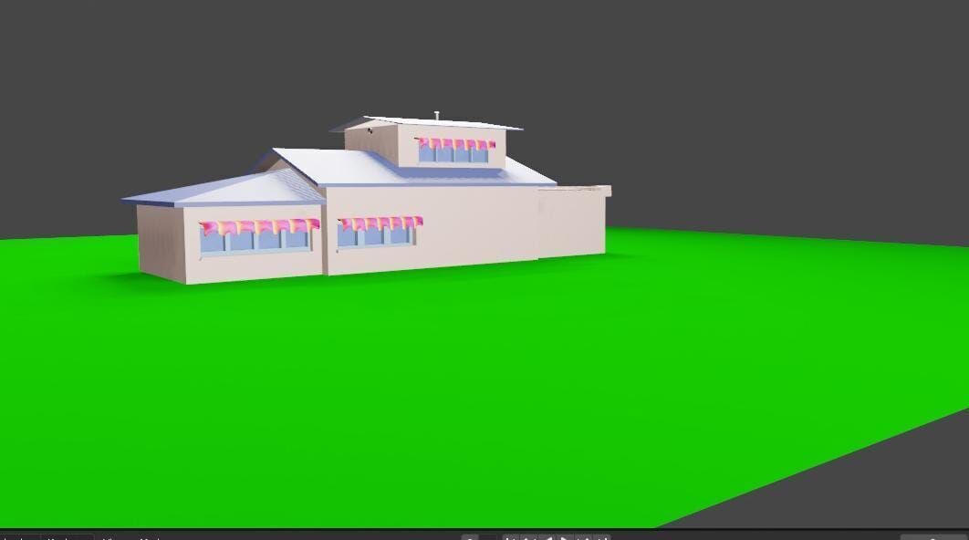 OGGY Cartoon House 3D Model  Stylized Animated House Blender   Low-poly 3D model_1