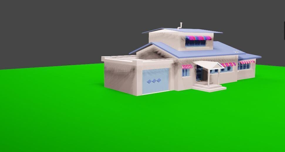 OGGY Cartoon House 3D Model  Stylized Animated House Blender   Low-poly 3D model_4