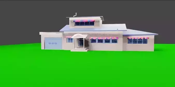 OGGY Cartoon House 3D Model  Stylized Animated House Blender  