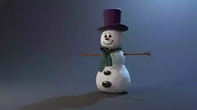 SnowMan Low-poly 3D model