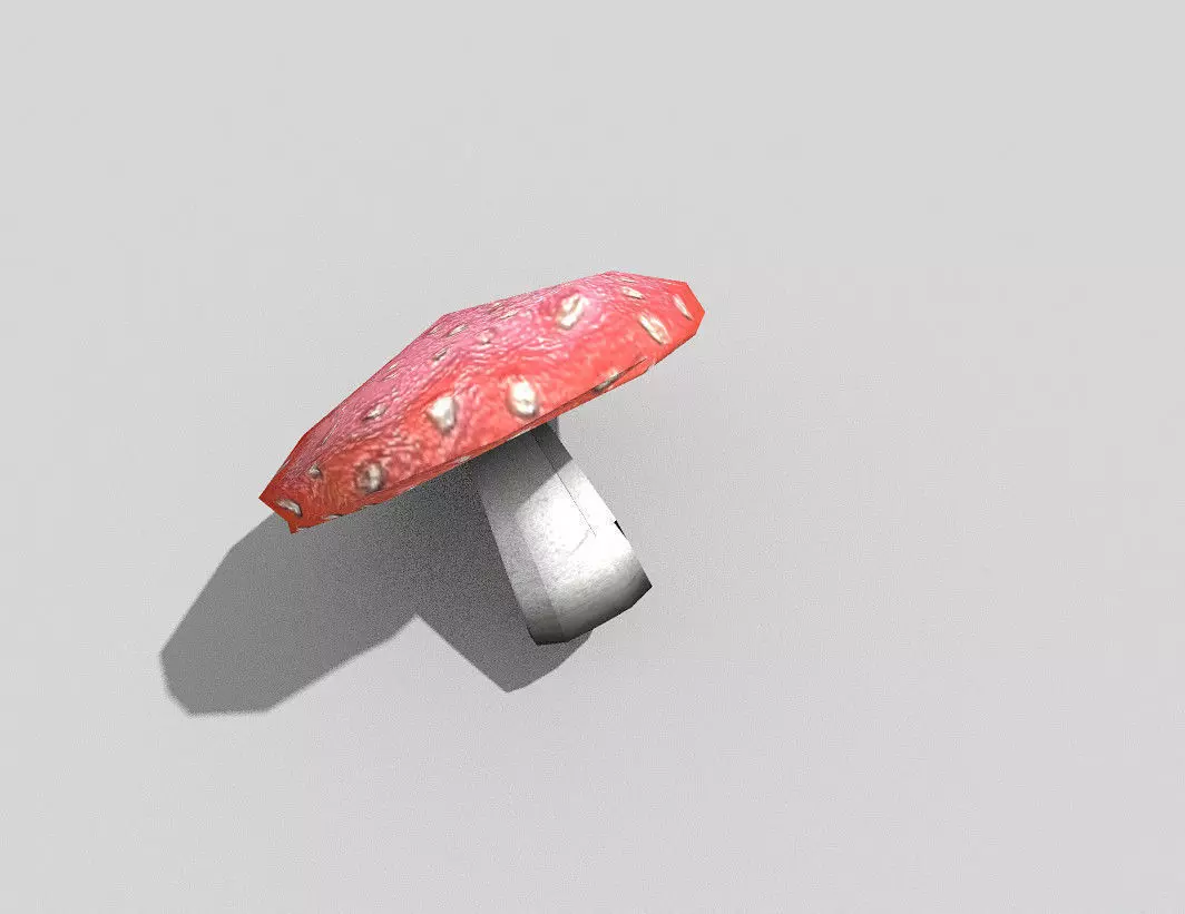 low poly mushroom 1 ring Low-poly 3D model