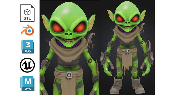 Stylized Goblin Creature Low-poly 3D model