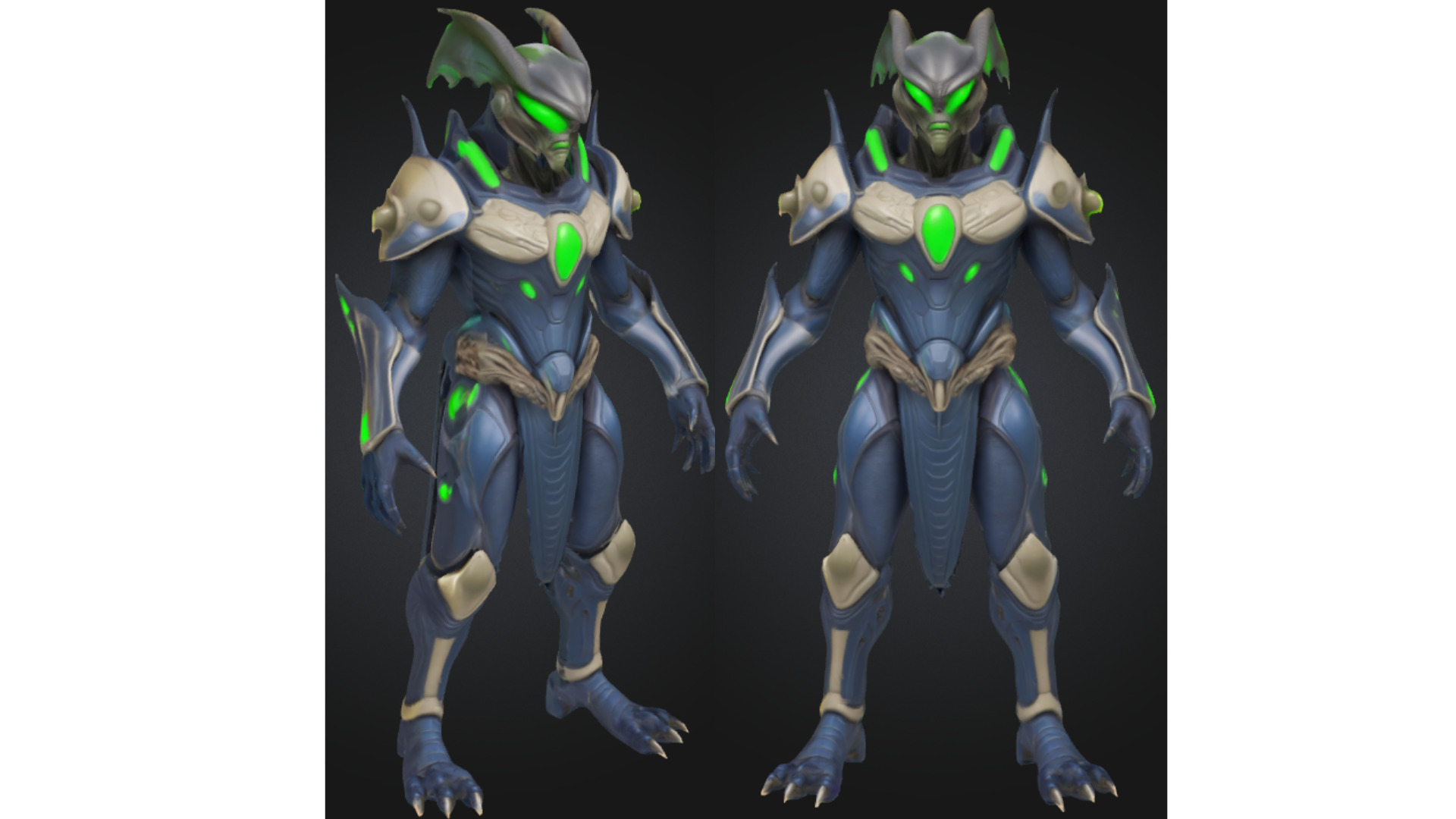 Stylized Alien Creature Warrior Low-poly 3D model_3