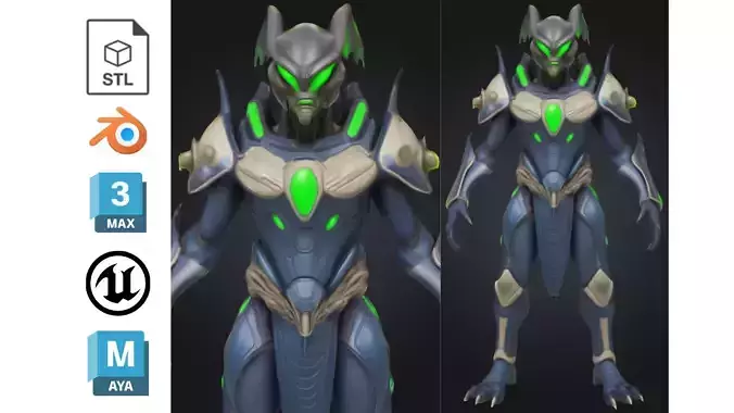 Stylized Alien Creature Warrior