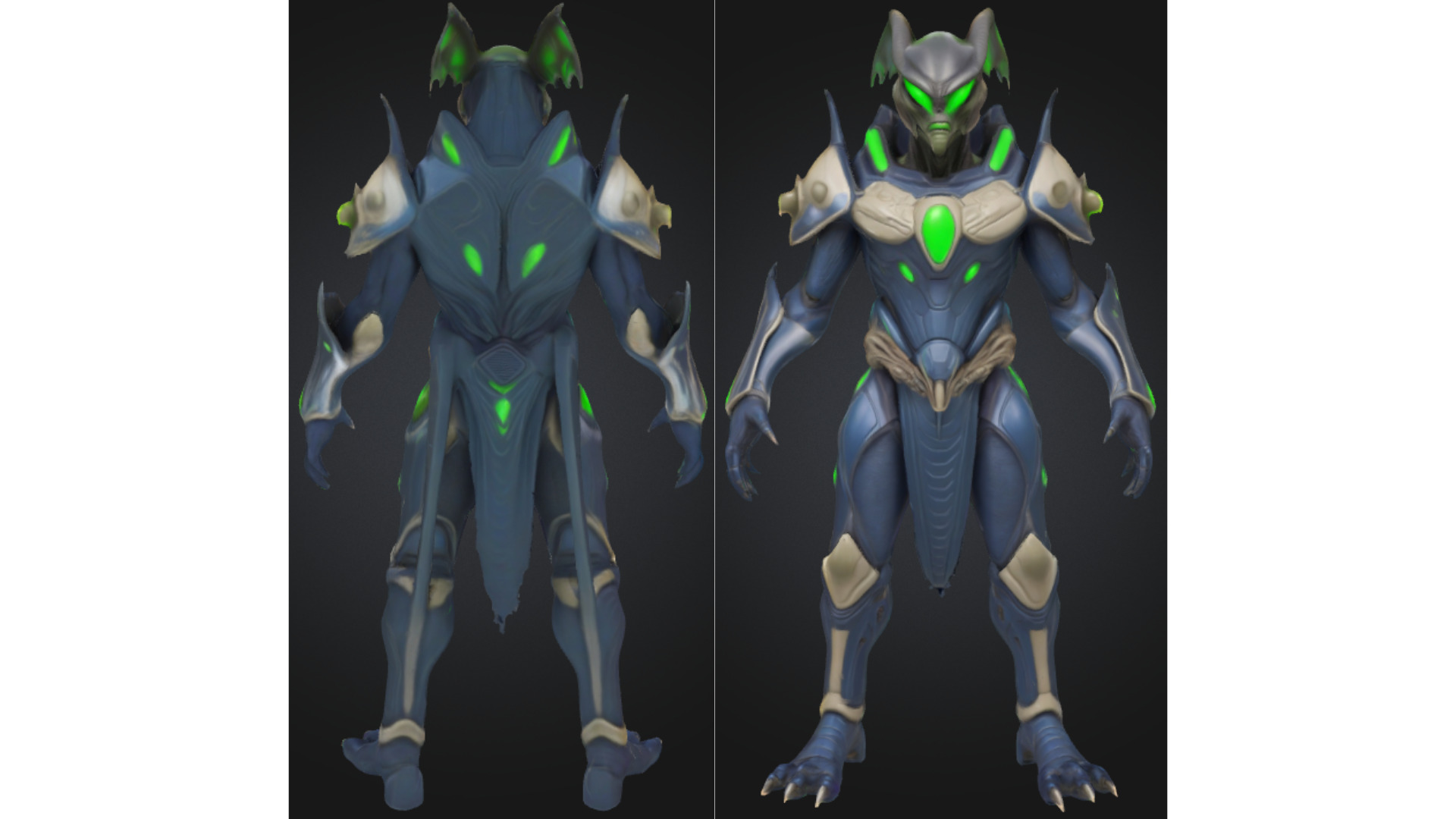 Stylized Alien Creature Warrior Low-poly 3D model_1