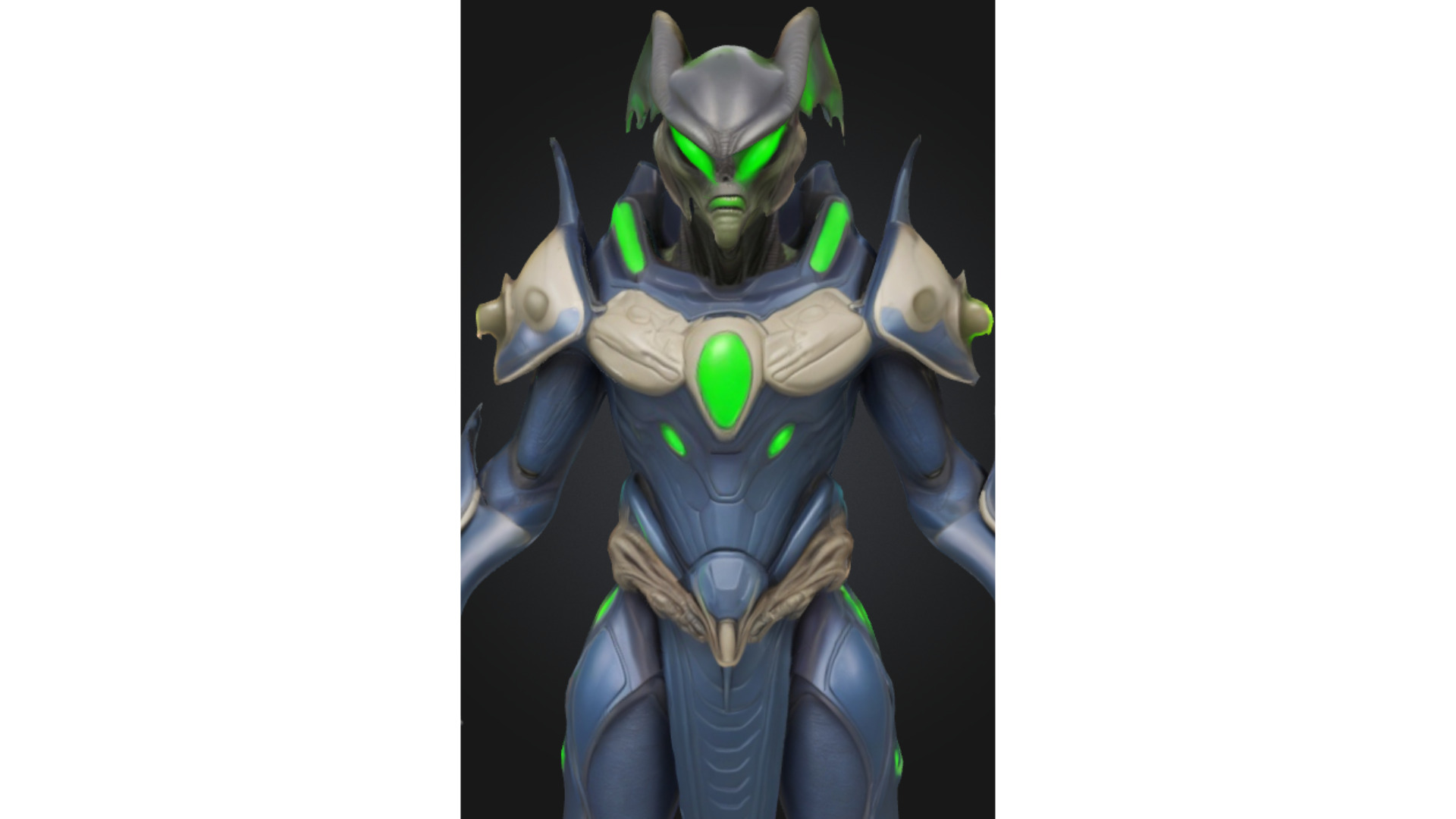 Stylized Alien Creature Warrior Low-poly 3D model_4