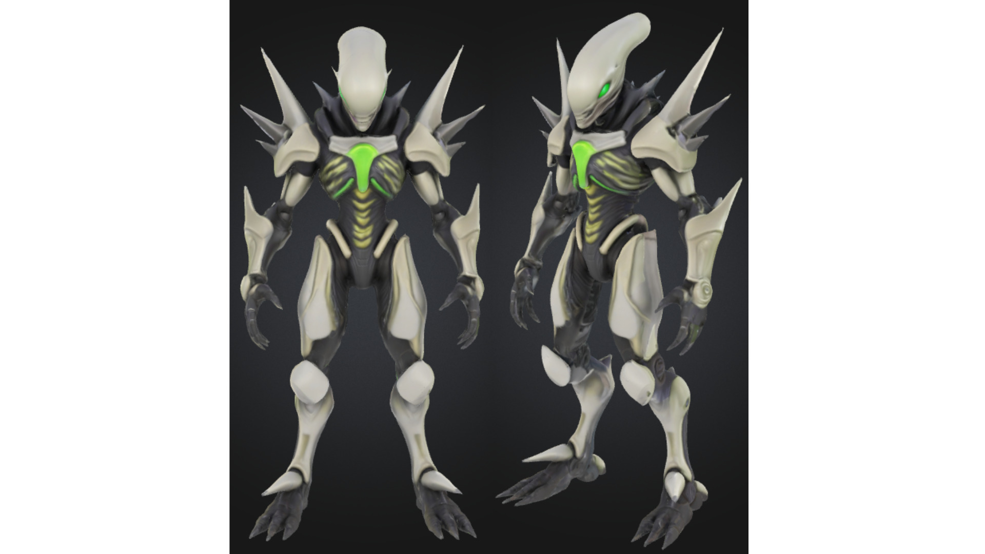 Stylized Alien Warrior Low-poly 3D model_3