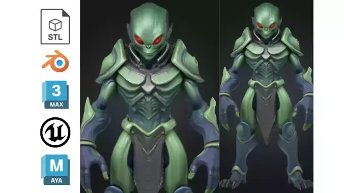 Stylized Alien Insectoid Warrior