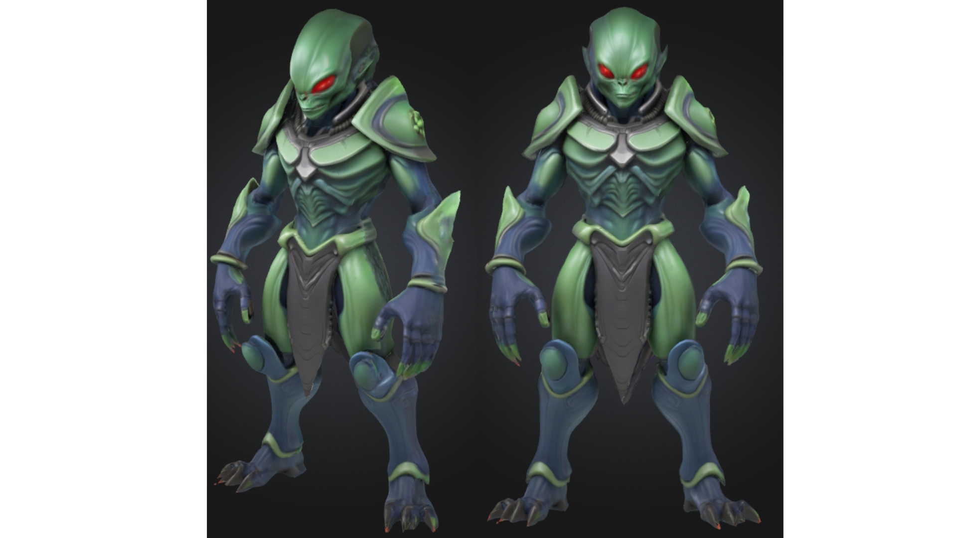 Stylized Alien Insectoid Warrior Low-poly 3D model_3