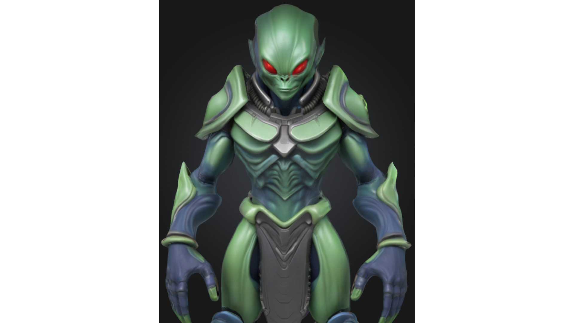 Stylized Alien Insectoid Warrior Low-poly 3D model_4