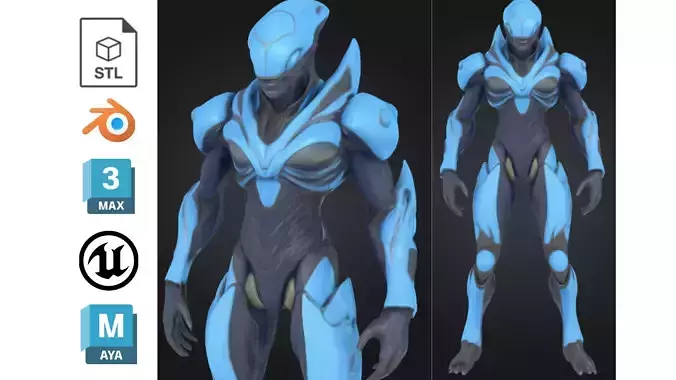 Stylized Sci Fi Alien Soldier