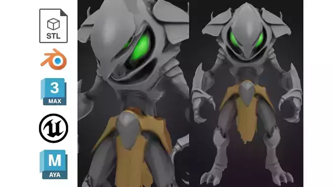 Stylized Alien Minion Creature Low-poly 3D model