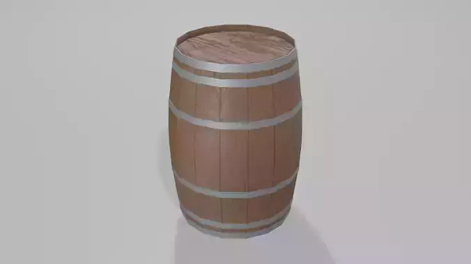 Heavy Toasted Lowpoly Bourbon Barrel