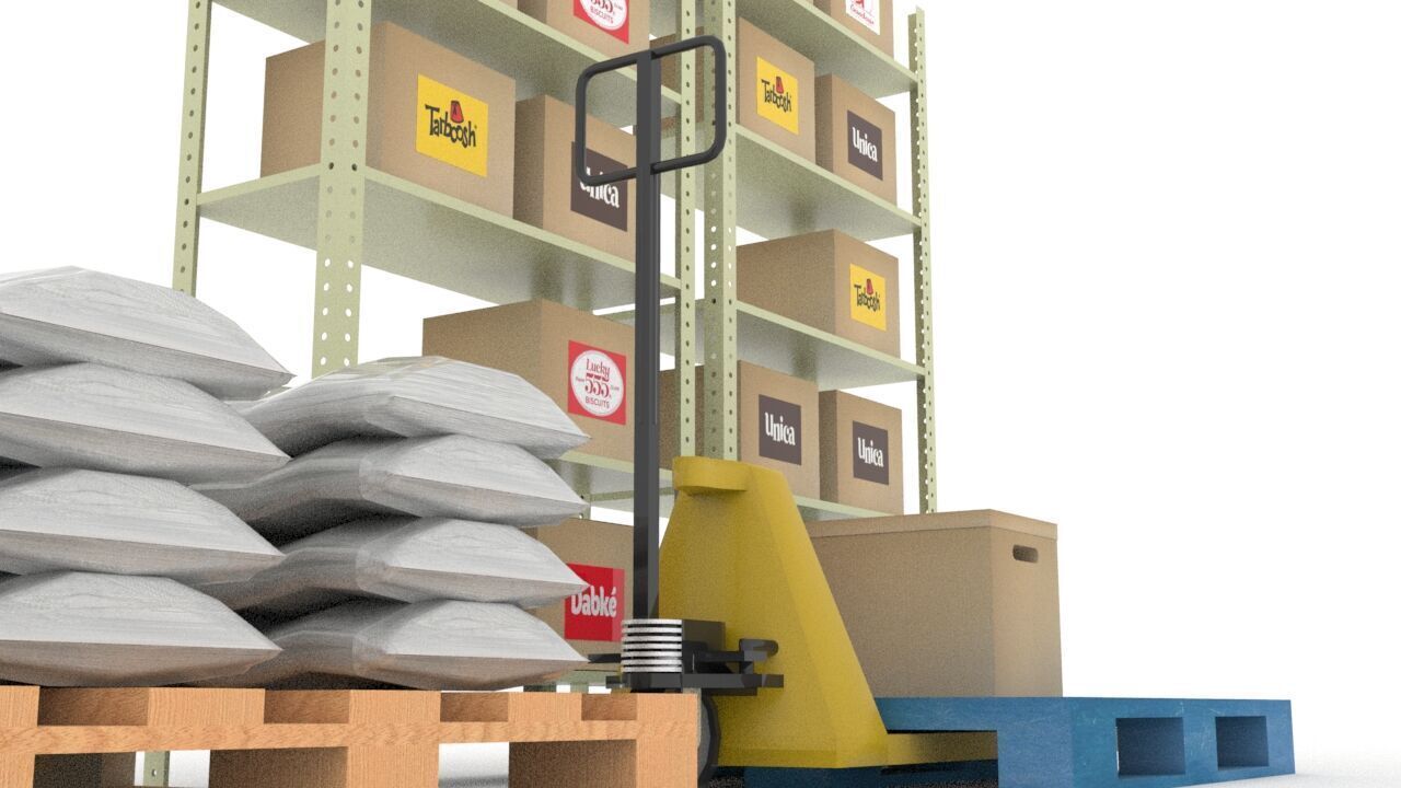 Warehouse Storage Pack Low-poly 3D model_5