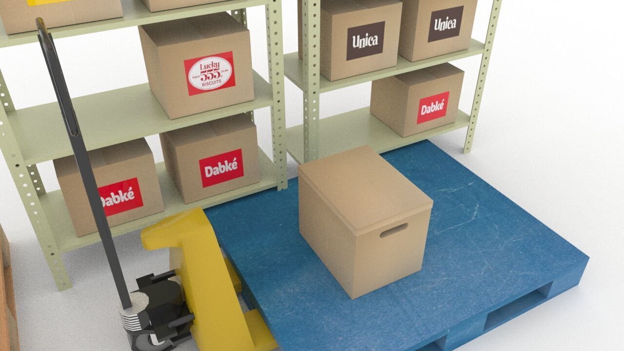 Warehouse Storage Pack Low-poly 3D model_9