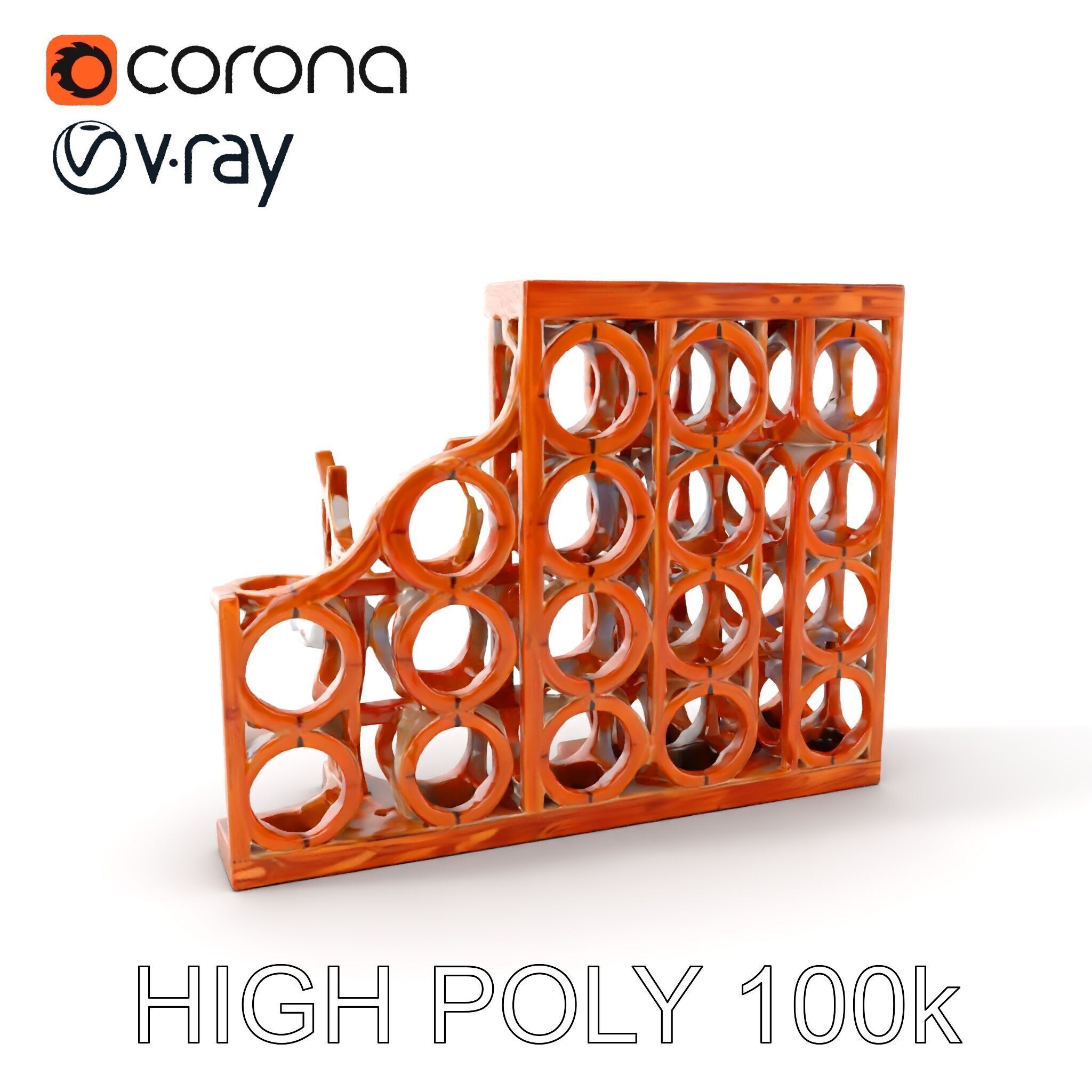 Wine Rack Model Pack Versatile Cellar Storage Design Low-poly 3D model_18