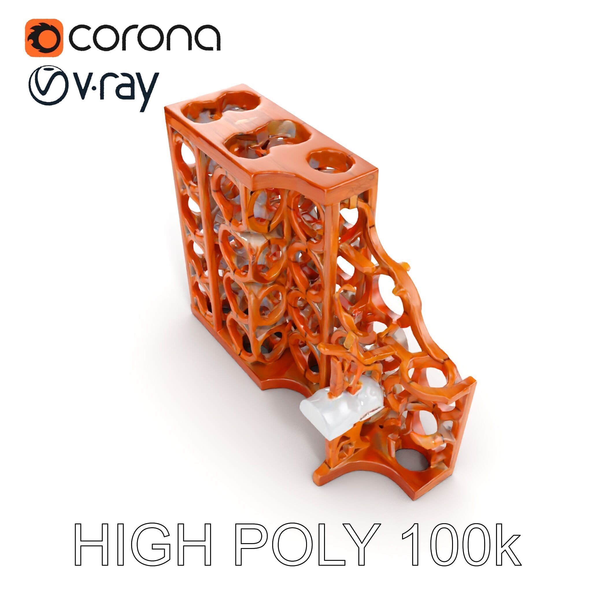 Wine Rack Model Pack Versatile Cellar Storage Design Low-poly 3D model_26