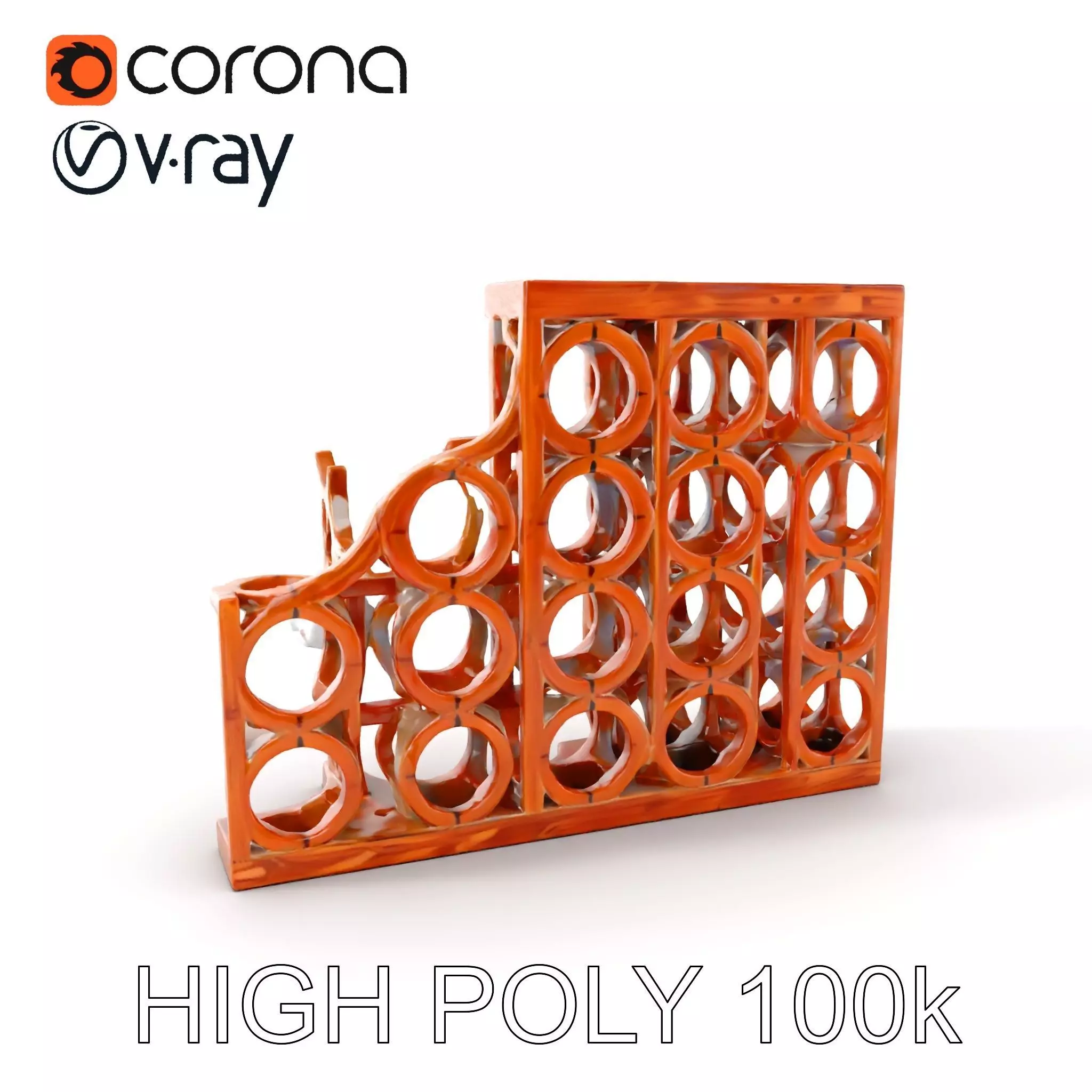 Wine Rack Model Pack Versatile Cellar Storage Design Low-poly 3D model_0