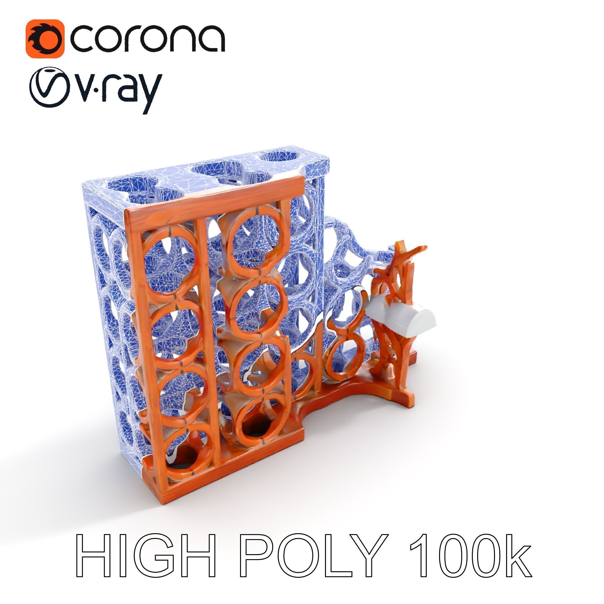 Wine Rack Model Pack Versatile Cellar Storage Design Low-poly 3D model_29