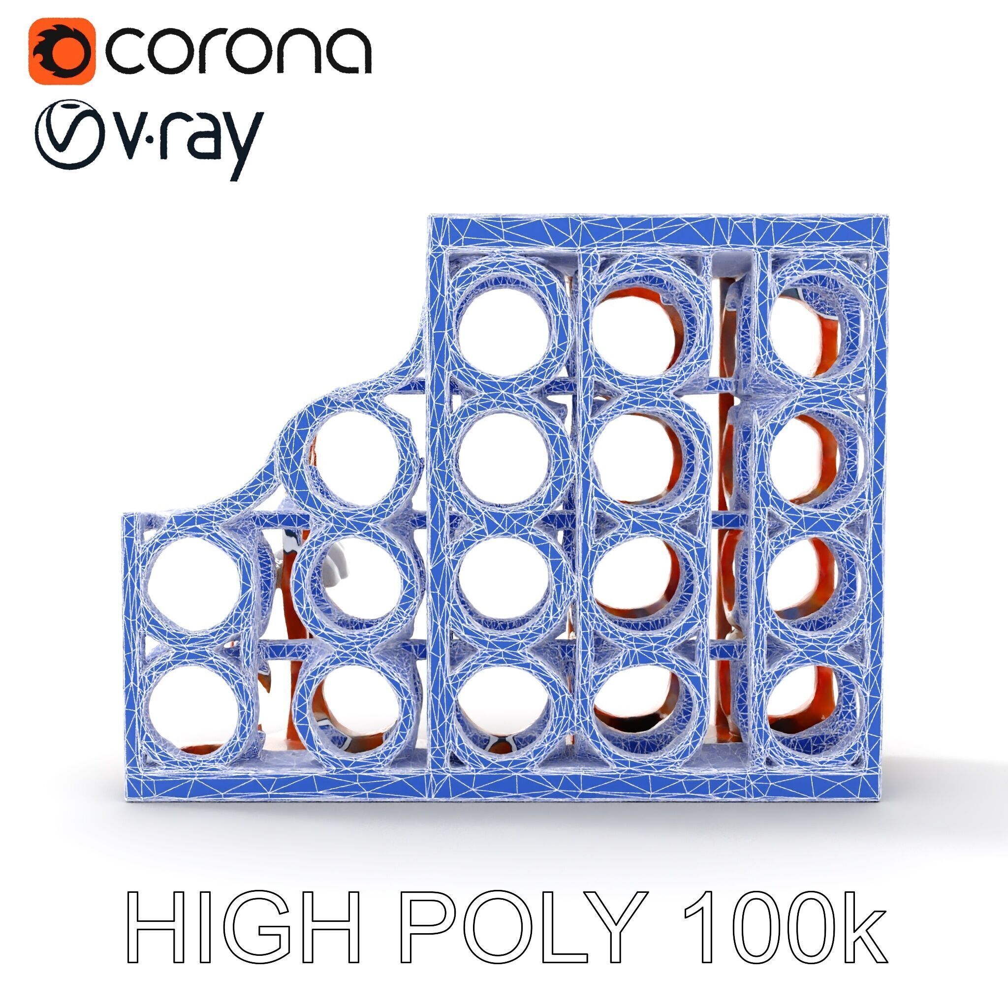 Wine Rack Model Pack Versatile Cellar Storage Design Low-poly 3D model_36