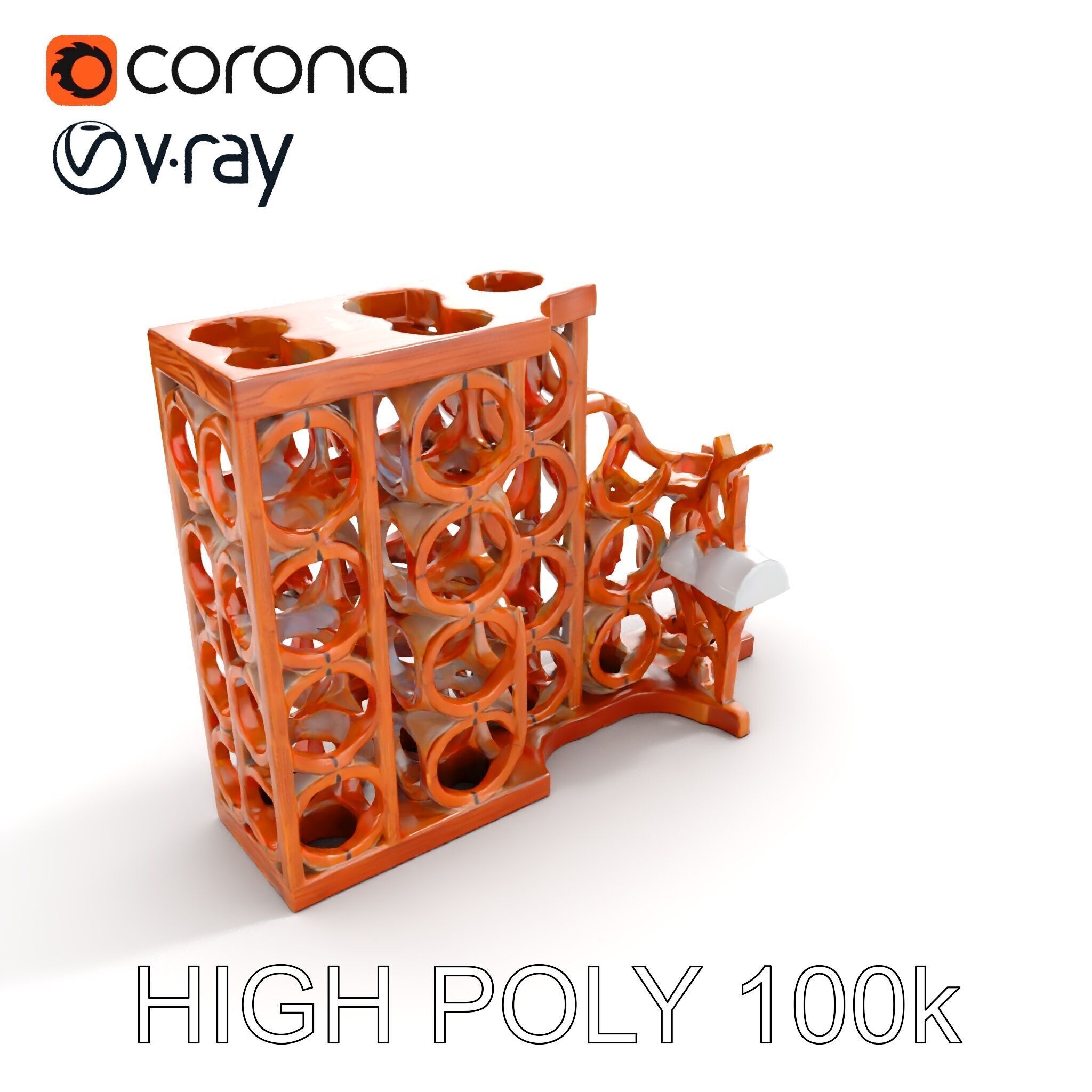 Wine Rack Model Pack Versatile Cellar Storage Design Low-poly 3D model_25