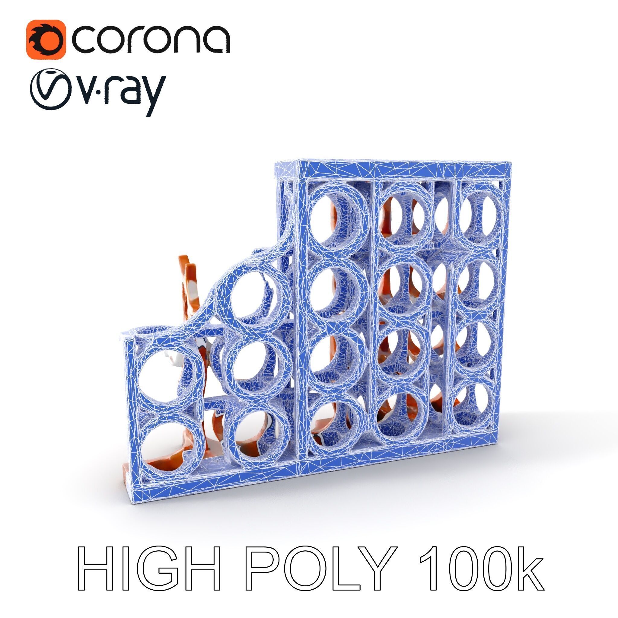 Wine Rack Model Pack Versatile Cellar Storage Design Low-poly 3D model_11
