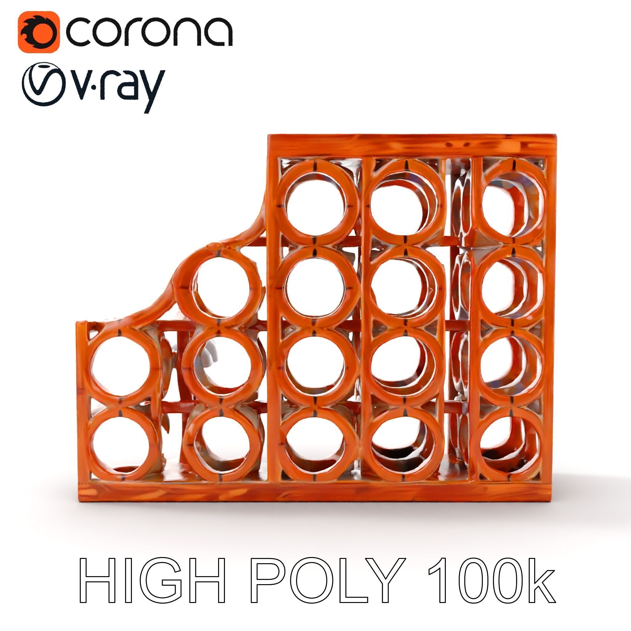 Wine Rack Model Pack Versatile Cellar Storage Design Low-poly 3D model_24