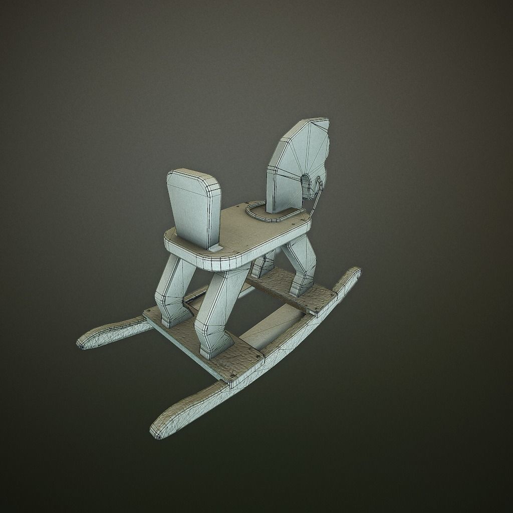 Old HorseToy Low-poly 3D model_8