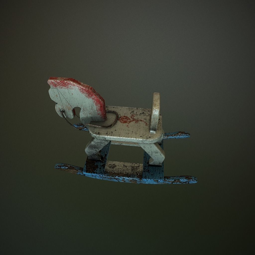 Old HorseToy Low-poly 3D model_1