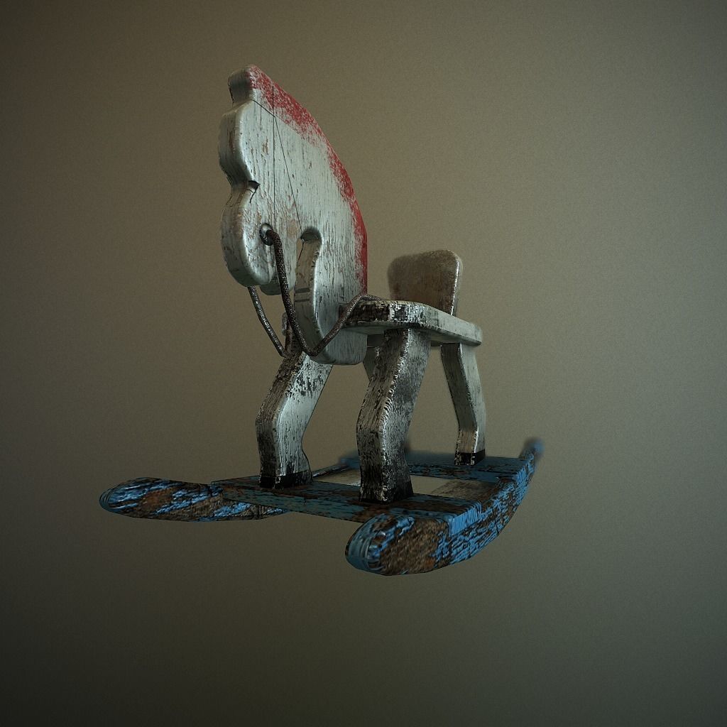 Old HorseToy Low-poly 3D model_5