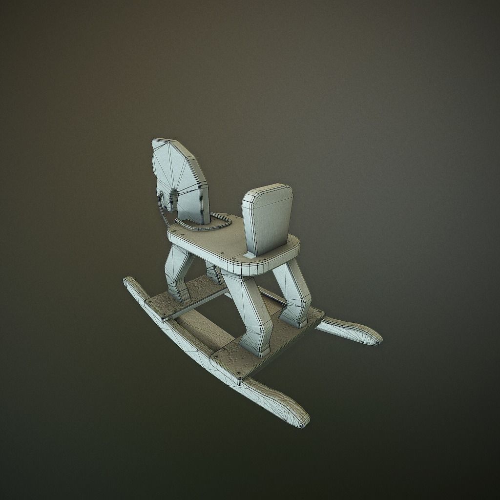 Old HorseToy Low-poly 3D model_6