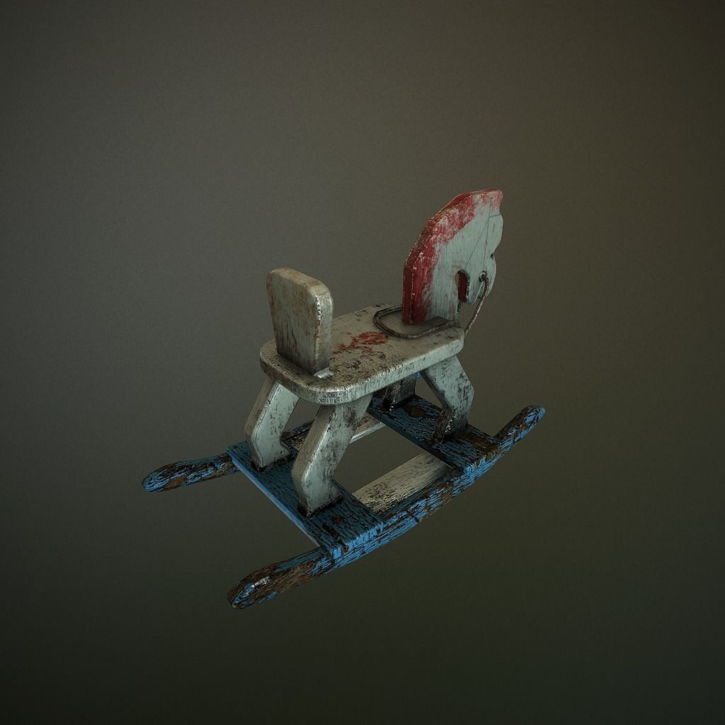 Old HorseToy Low-poly 3D model_3