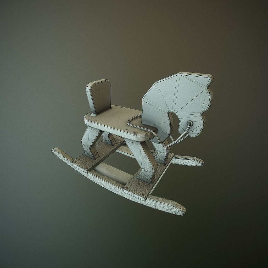 Old HorseToy Low-poly 3D model_7
